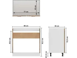 Online vidaXL Spülenunterschrank Räuchereiche 80x46x81,5 cm Holzwerkstoff