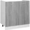 Küchenschränke<vidaXL Spülenunterschrank Grau Sonoma 80x46x81,5 cm Holzwerkstoff