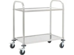 vidaXL 2-Stufiger Servierwagen 96,5 x 55 x 90 cm Edelstahl< Servierwagen
