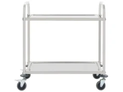 vidaXL 2-Stufiger Servierwagen 96,5 x 55 x 90 cm Edelstahl< Servierwagen
