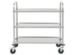 Servierwagen<vidaXL 3-Stufiger Servierwagen 96,5 x 55 x 90 cm Edelstahl