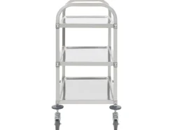 Servierwagen<vidaXL 3-Stufiger Servierwagen 96,5 x 55 x 90 cm Edelstahl