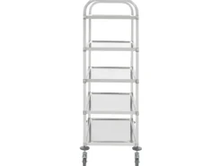vidaXL 5-Stufiger Servierwagen 107 x 55 x 147 cm Edelstahl< Servierwagen