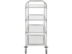 Online vidaXL 4-Stufiger Servierwagen 107 x 55 x 125 cm Edelstahl