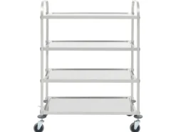 Online vidaXL 4-Stufiger Servierwagen 107 x 55 x 125 cm Edelstahl