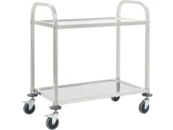 vidaXL 2-Stufiger Servierwagen 95 x 45 x 83,5 cm Edelstahl< Servierwagen