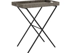 Servierwagen<vidaXL Tabletttisch Klappbar 65x40x75 cm Poly Rattan 365129