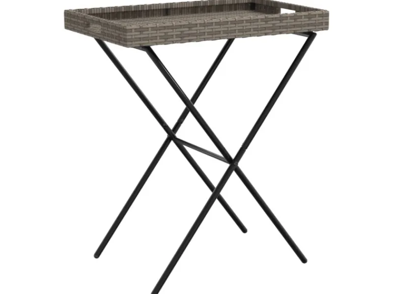 Servierwagen<vidaXL Tabletttisch Klappbar 65x40x75 cm Poly Rattan 365129