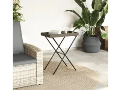 Servierwagen<vidaXL Tabletttisch Klappbar 65x40x75 cm Poly Rattan 365129