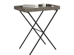 Servierwagen<vidaXL Tabletttisch Klappbar 65x40x75 cm Poly Rattan 365129