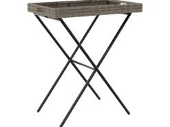 Servierwagen<vidaXL Tabletttisch Klappbar 65x40x75 cm Poly Rattan 365129
