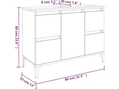 Einhebelmischer<vidaXL 3-tlg. Badmöbel-Set Räuchereiche Holzwerkstoff Modell 9