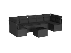 Kühlschränke<vidaXL 8-tlg Garten-Sofagarnitur mit Kissen Schwarz Poly Rattan Modell 60