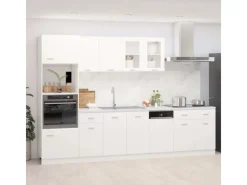 vidaXL 7-tlg Küchenzeile Weiß Holzwerkstoff Modell 1< Einbauküchen|Küchenschränke