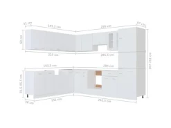 Kühlschränke|Küchenschränke<vidaXL 14-tlg Küchenzeile Weiß Holzwerkstoff