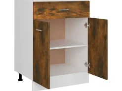 vidaXL Unterschrank mit Schublade Räuchereiche 60x46x81,5 cm< Küchenschränke