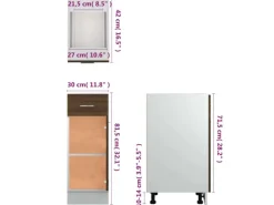 Best vidaXL Unterschrank mit Schublade Braun Eichen-Optik 30x46x81,5 cm