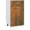 Pfannen<vidaXL Unterschrank mit Schublade Räuchereiche 40x46x81,5 cm