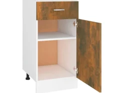 Pfannen<vidaXL Unterschrank mit Schublade Räuchereiche 40x46x81,5 cm