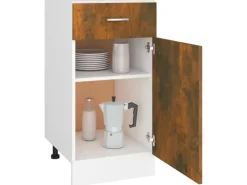 Pfannen<vidaXL Unterschrank mit Schublade Räuchereiche 40x46x81,5 cm