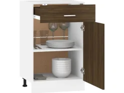 Küchenschränke<vidaXL Unterschrank mit Schublade Braun Eiche-Optik 50x46x81,5 cm