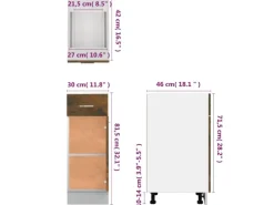vidaXL Unterschrank mit Schublade Räuchereiche 30x46x81,5 cm< Küchenschränke