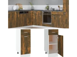 vidaXL Unterschrank mit Schublade Räuchereiche 30x46x81,5 cm< Küchenschränke