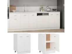 vidaXL Unterschrank Weiß 60x46x81,5 cm Holzwerkstoff< Töpfe