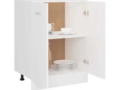 vidaXL Unterschrank Weiß 60x46x81,5 cm Holzwerkstoff< Töpfe
