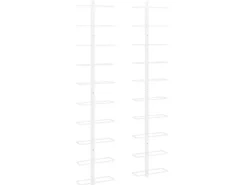 Clearance vidaXL Wand-Weinregale für 10 Flaschen 2 Stk. Weiß Metall
