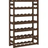 vidaXL Weinregal für 42 Flaschen Braun Massivholz Kiefer 62,5 x 25 x 102 cm< Küchenregale