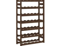 vidaXL Weinregal für 42 Flaschen Braun Massivholz Kiefer 62,5 x 25 x 102 cm< Küchenregale