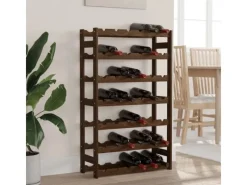 vidaXL Weinregal für 42 Flaschen Braun Massivholz Kiefer 62,5 x 25 x 102 cm< Küchenregale