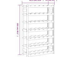 vidaXL Weinregal für 42 Flaschen Braun Massivholz Kiefer 62,5 x 25 x 102 cm< Küchenregale