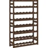 vidaXL Weinregal für 56 Flaschen Braun Massivholz Kiefer