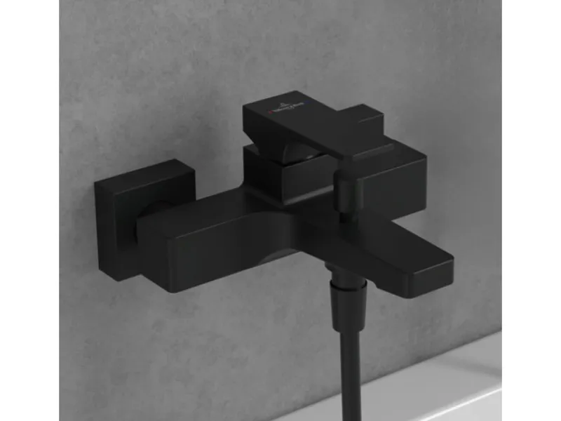 Online Villeroy & Boch Einhebel-Badewannenarmatur Architectura Square in Matt Black