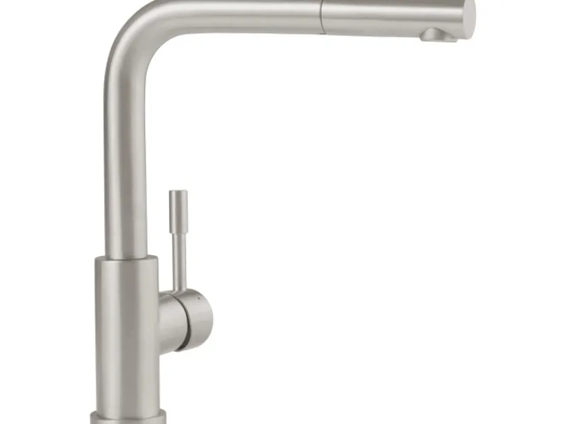 Villeroy & Boch Einhebelmischer<Küchenarmatur Steel Shower Hochdruck-Armatur Ausziehbare Brause Wassersparend Edelstahl Massiv