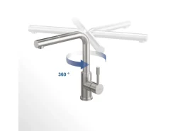 Villeroy & Boch Einhebelmischer<Küchenarmatur Steel Shower Hochdruck-Armatur Ausziehbare Brause Wassersparend Edelstahl Massiv