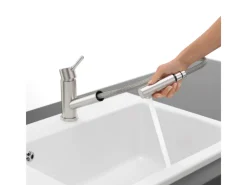 Villeroy & Boch Küchenarmatur Como Shower Hochdruck-Armatur Ausziehbare Brause Wassersparend Edelstahl Massiv< Einhebelmischer