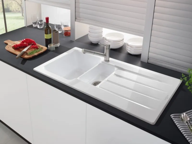 Villeroy & Boch Küchenarmatur Como Shower Hochdruck-Armatur Ausziehbare Brause Wassersparend Edelstahl Massiv< Einhebelmischer
