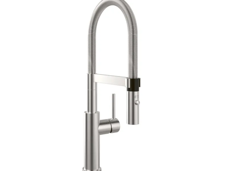Villeroy & Boch Küchenarmatur Steel Expert 2-0 Hochdruck Armatur Umschaltfunktion Wassersparend Edelstahl Massiv< Einhebelmischer