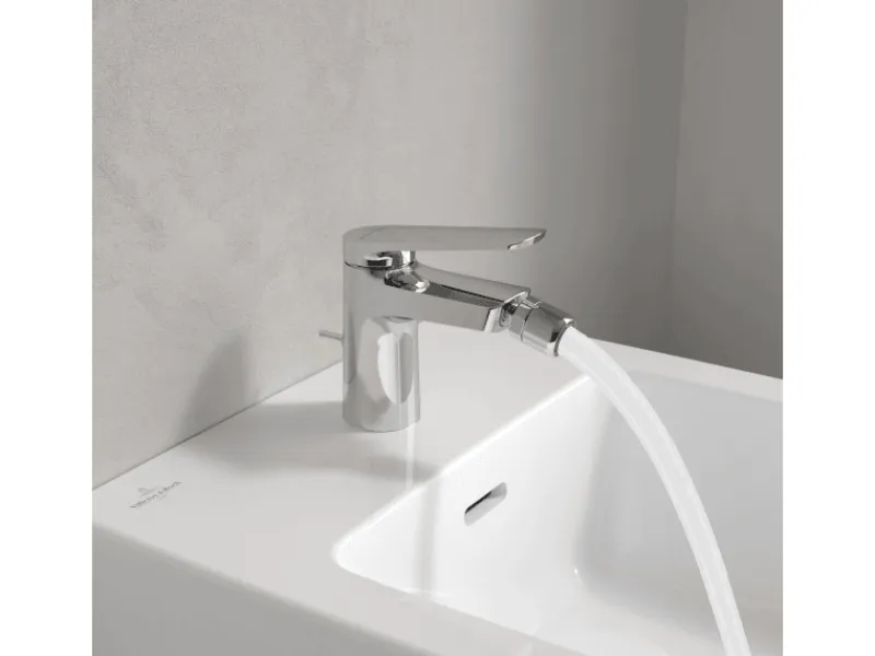 Discount Villeroy & Boch Oasis Bidetarmatur Einhebelmischer mit Zugstange Keramikkartusche Wassersparend Auslaufhöhe 73mm Chrom