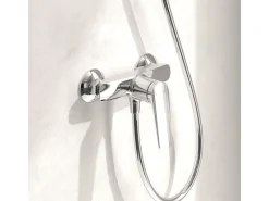 Villeroy & Boch Einhebelmischer<Oasis Duscharmatur Einhebel-Mischbatterie Rückflussschutz & Keramikkartusche Aufputzmontage Rund Chrom