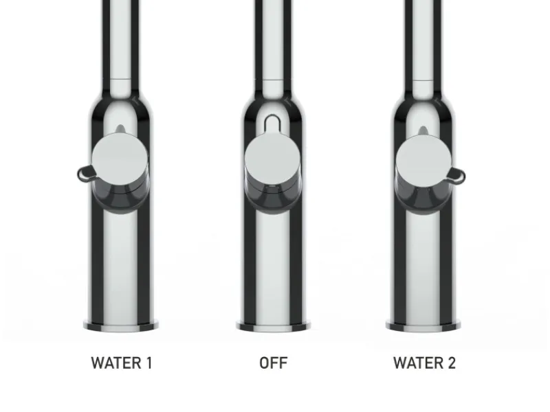 VIZIO 4 Wege Wasserhahn Küchenarmatur BOD mit 360° Schwenkbarem Auslauf Abnehmbare 2 Strahl Handbrause Schwarz Matt Rot< Einhebelmischer