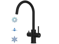 Zubehör Für Küchenarmatur|Einhebelmischer<VIZIO 5 Wege Wasserhahn Küchenarmatur Edelstahl Massiv mit 360° Schwenkbarem U Auslauf PVD Schwarz Matt