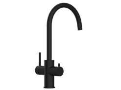 Zubehör Für Küchenarmatur|Einhebelmischer<VIZIO 5 Wege Wasserhahn Küchenarmatur Edelstahl Massiv mit 360° Schwenkbarem U Auslauf PVD Schwarz Matt