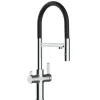 VIZIO 3 Wege Wasserhahn Küchenarmatur FC mit 360° Schwenkbarem Auslauf Abnehmbare 2 Strahl Handbrause Verchromt   Schwarz< Einhebelmischer