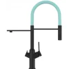 Sale VIZIO 3 Wege Wasserhahn Küchenarmatur BOD mit 360° Schwenkbarem Auslauf Abnehmbare 2 Strahl Handbrause Schwarz Matt   Türkis