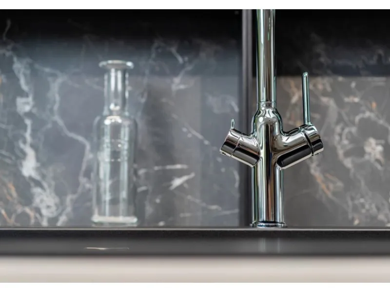 Best VIZIO 3 Wege Wasserhahn Küchenarmatur BOD mit 360° Schwenkbarem Auslauf Abnehmbare 2 Strahl Handbrause Verchromt Schwarz