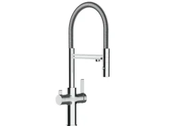 VIZIO 4 Wege Wasserhahn Küchenarmatur FC mit 360° Schwenkbarem Auslauf Abnehmbare 2 Strahl Handbrause Verchromt< Einhebelmischer